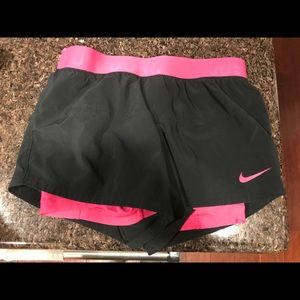 Small Black Nike Dry Fit Shorts with Pink